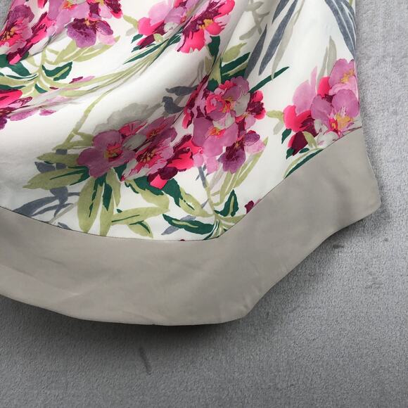 NWT ELIZABETH & JAMES Nora Silk Dress Sz M Floral Asymmetrical Hem Neckline $365 - Picture 13 of 16